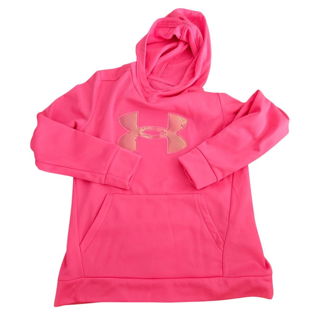 Under Armour Fleece Hoodie Girls Hot Pink Size YLG NWOT